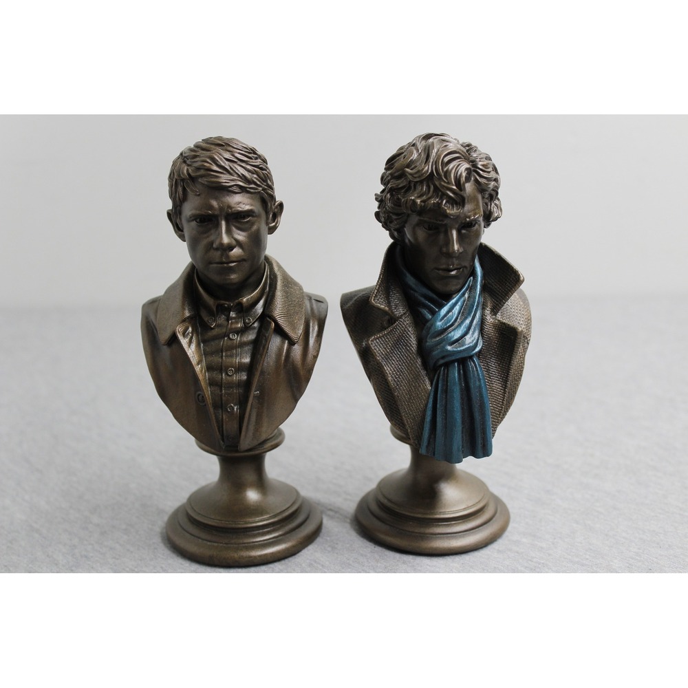 BBC Sherlock Bust Set Bronze Sherlock & Watson Limited‎ Edition Mini 2014